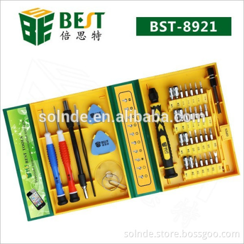 BEST 8921 38pcs one set precision screwdriver bit telecommunication tools for iphone ipad samsung laptop camera repairing